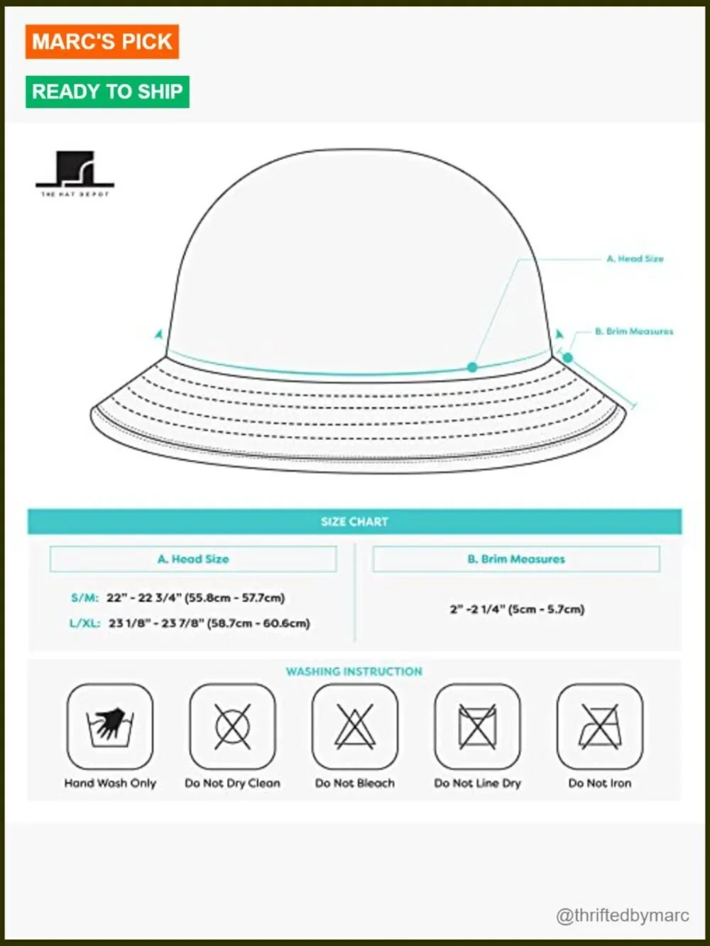 Unisex 100% Cotton Bucket Hat Long Brim Packable Sun Hat